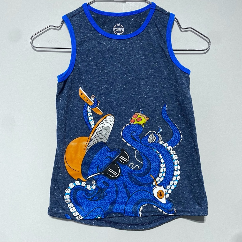 🛍️4 for 20$ / Wonder Nation Tank Top Squid / Navy / S (6-7)
